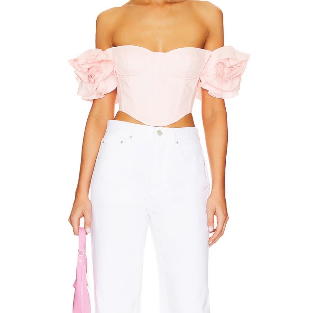 Bardot Sigma Corset linen Women Top in White size M 100% linen - Picture 3 of 14
